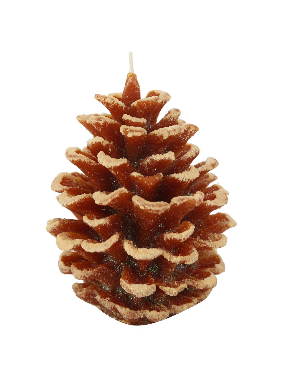 Bougie décorative Noël Pine, 2 élém., Cire, Tons bruns, Ø 10 x haut. 14 cm