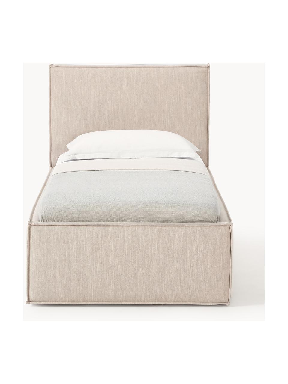 Eenpersoonsbed Dream, Bekleding: polyester (gestructureerd, Geweven stof beige, B 90 x L 200 cm