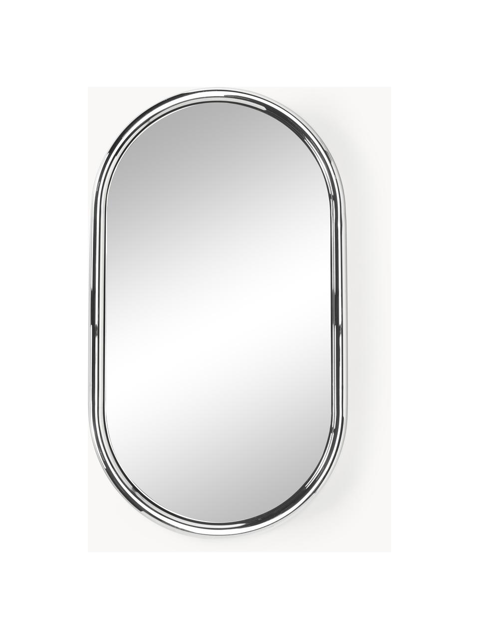 Espejo de pared ovalado Blake, Estructura: acero inoxidable, Espejo: cristal, Plateado, An 40 x Al 70 cm