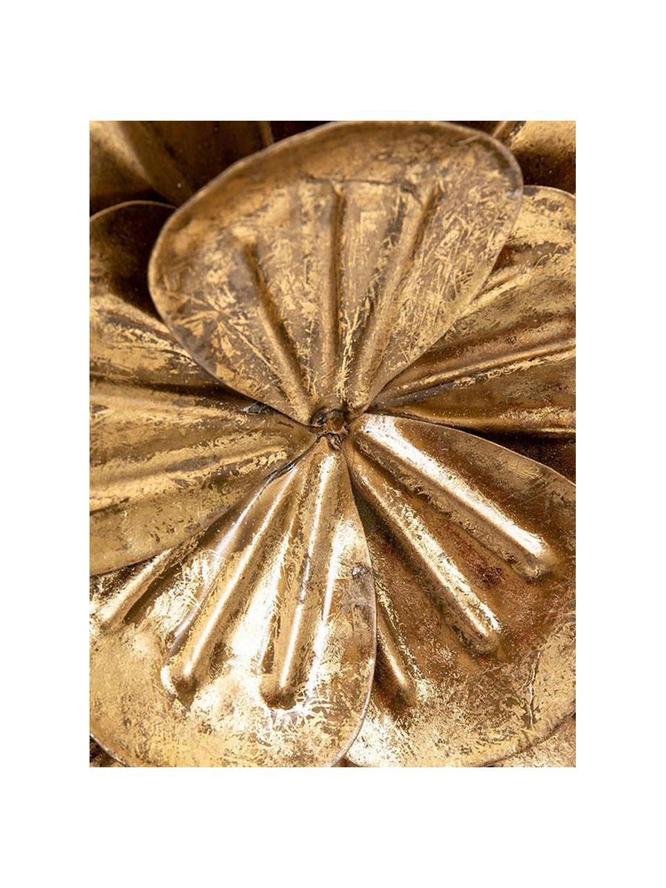 Pieza decorativa Bine, Metal, Dorado, blanco, Ø 38 cm