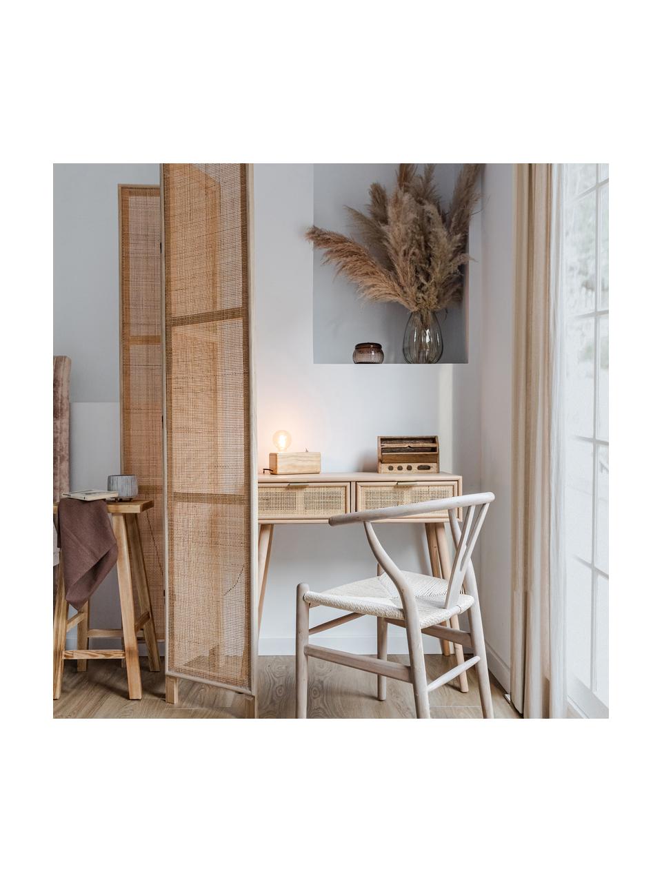 Wandtafel Cayetana van hout, Frame: gefineerd MDF, Handvatten: metaal, Poten: gelakt bamboehout, Bruin, hout, B 80 cm x H 79 cm