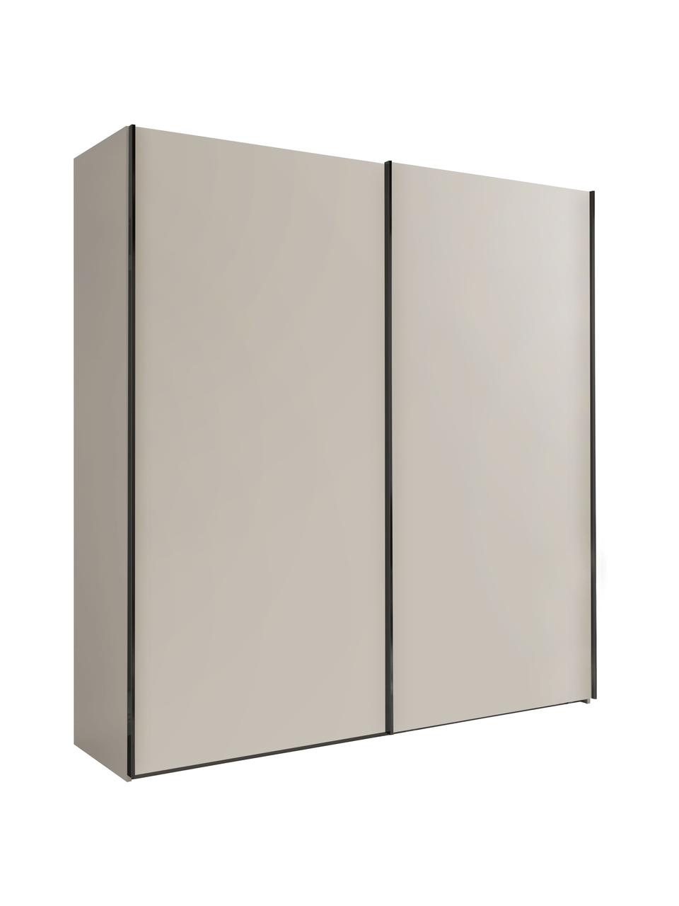 Schwebetürenschrank Monaco in Champagnerfarben, 2-türig, Mitteldichte Holzfaserplatte (MDF), Champagnerfarben, Silber-Grau, Schieferfarben, 197 x 217 cm