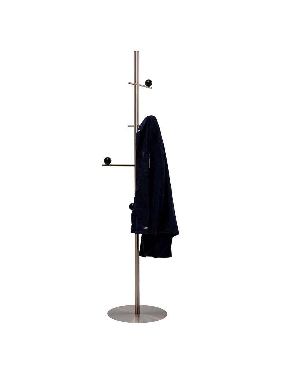 Věšák na kabáty Balance, Stříbrná, černá, Š 40 cm, V 174 cm