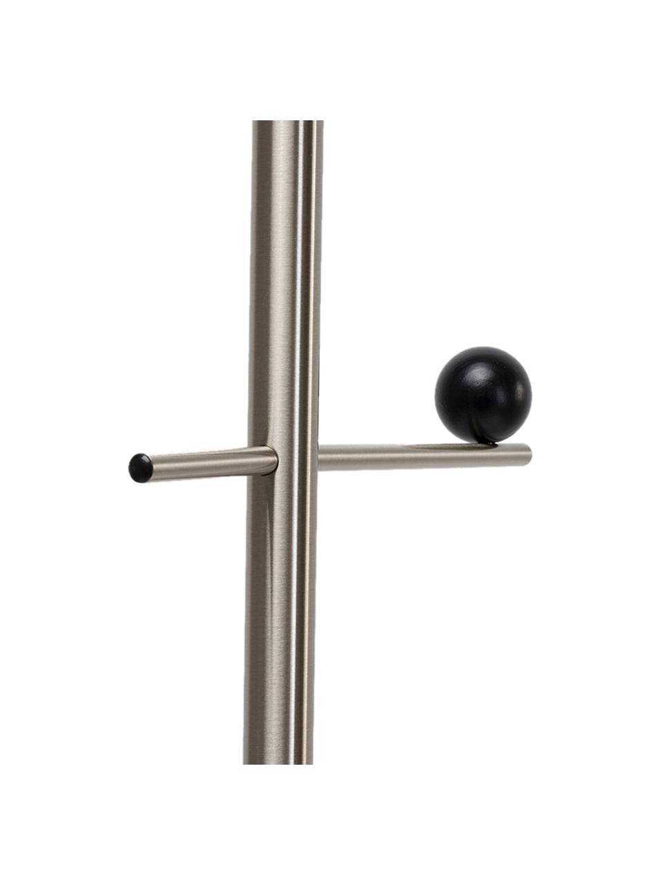 Garderobenständer Balance, Gestell: Metall, vernickelt, Silberfarben, Schwarz, B 40 x H 174 cm