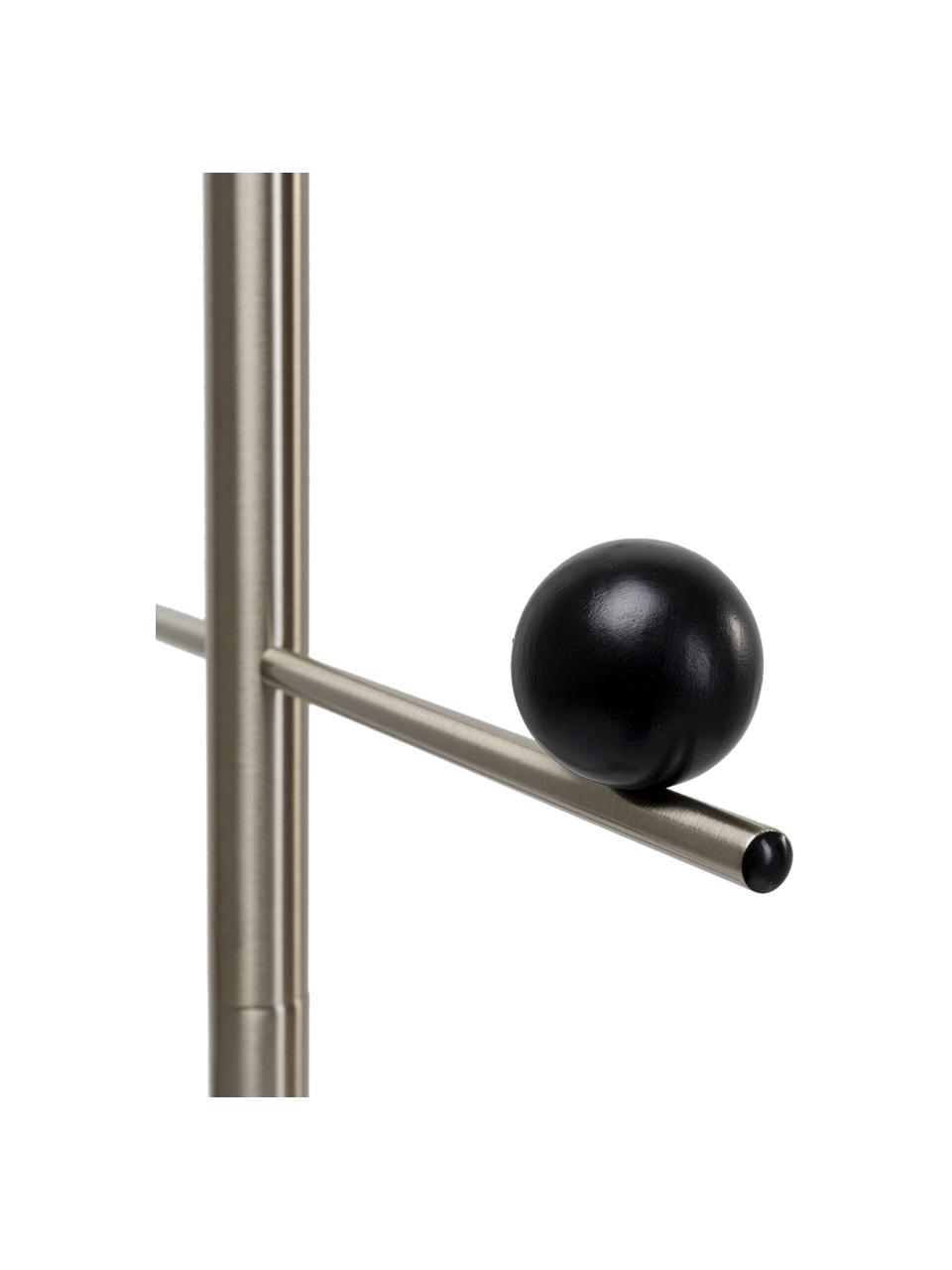 Garderobenständer Balance, Gestell: Metall, vernickelt, Silberfarben, Schwarz, B 40 x H 174 cm