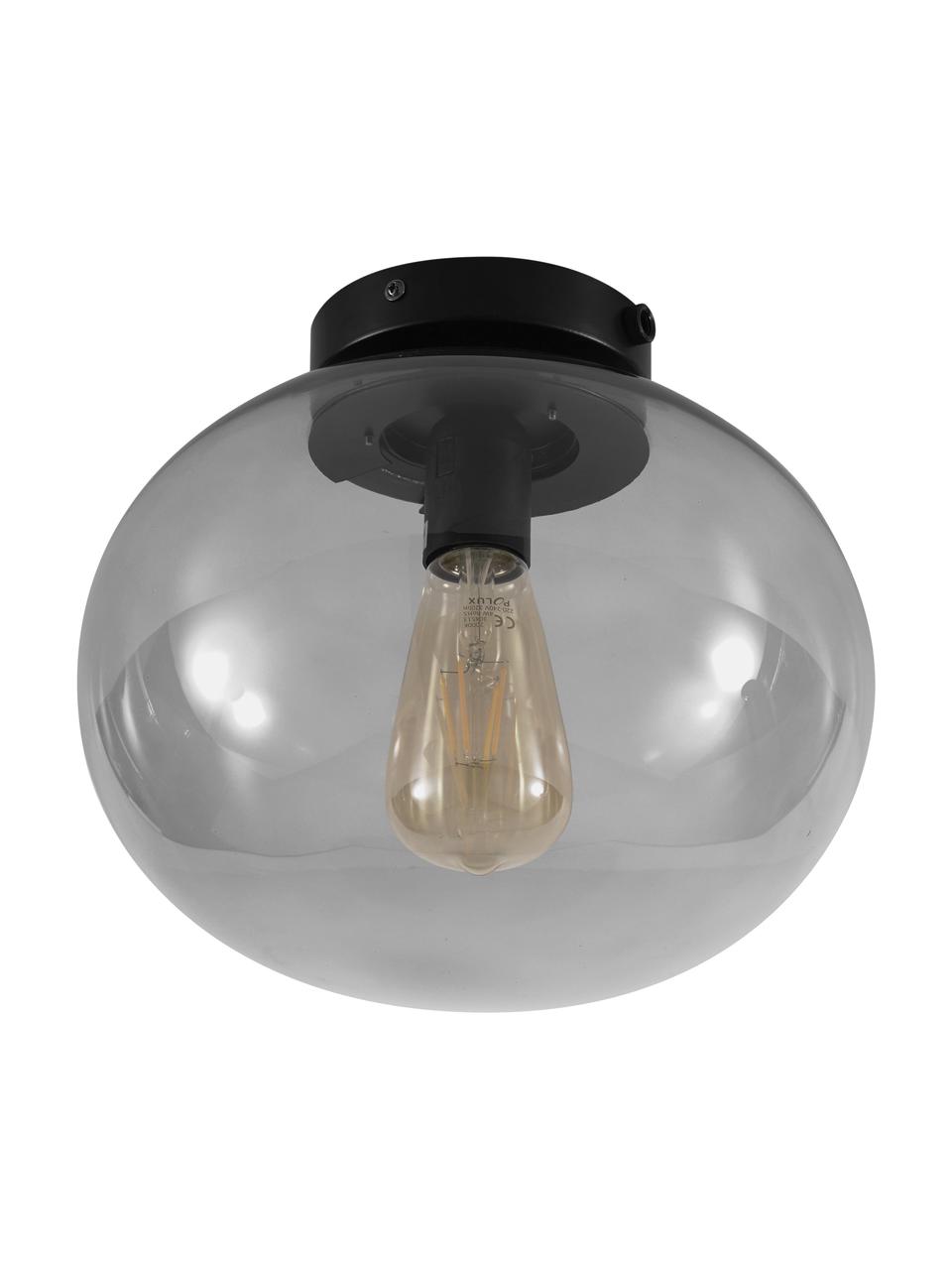Malá stropná lampa zo skla Alton, Čierna, sivá, Ø 28 x V 24 cm