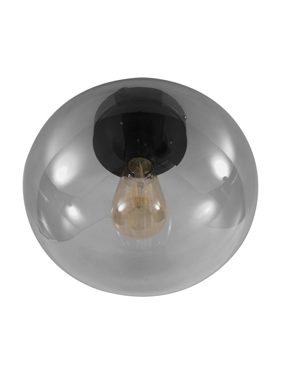 Lampa sufitowa ze szkła  Alton, Szary, transparentny, czarny, Ø 28  x W 24 cm