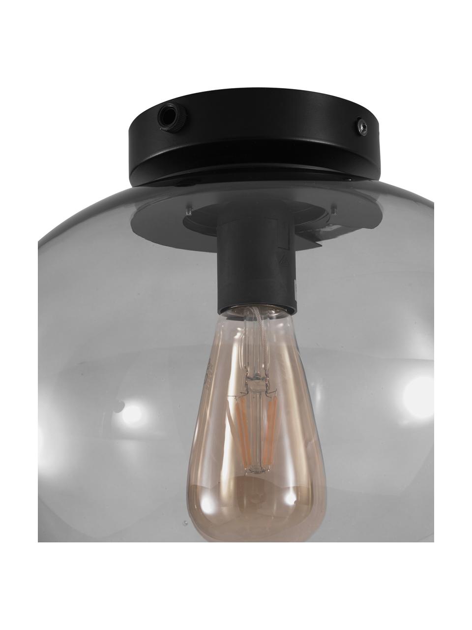Malá stropná lampa zo skla Alton, Čierna, sivá, Ø 28 x V 24 cm