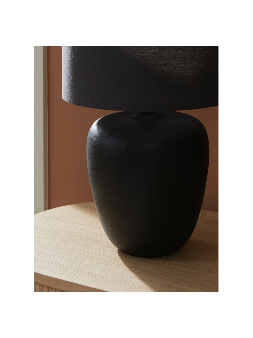 Lampa stołowa z ceramiki Eileen, Czarny, matowy, Ø 33 x W 48 cm
