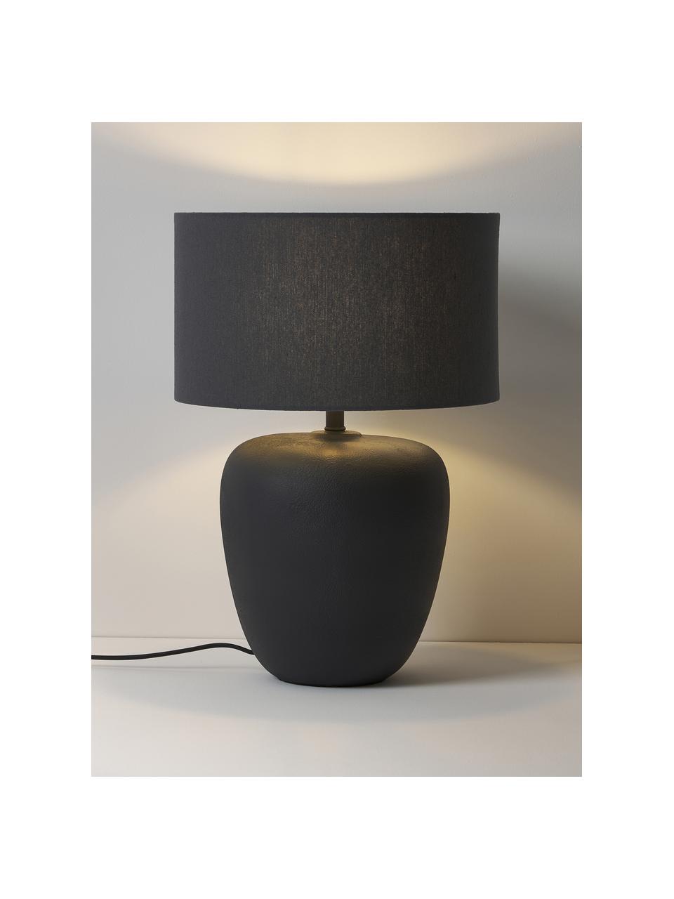 Lampa stołowa z ceramiki Eileen, Czarny, matowy, Ø 33 x W 48 cm