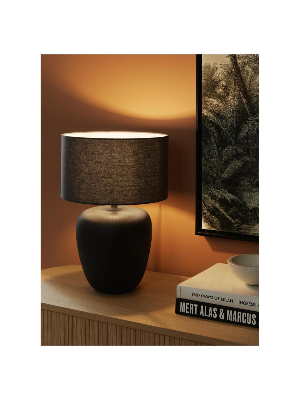 Grande lampe à poser en céramique Eileen, Noir, mat, Ø 33 x haut. 48 cm