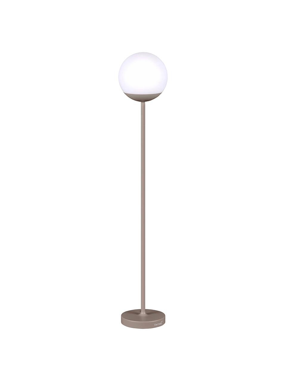 Lampada da terra a LED da esterno Mooon, Base della lampada: alluminio verniciato, Paralume: materiale sintetico, Marrone noce moscata, Ø 25 x Alt. 134 cm