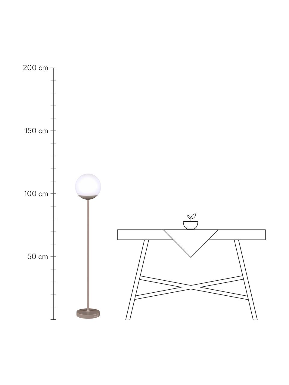 Mobile Outdoor LED-Stehlampe Mooon, Lampenschirm: Kunststoff, Muskatbraun, Ø 25 x H 134 cm