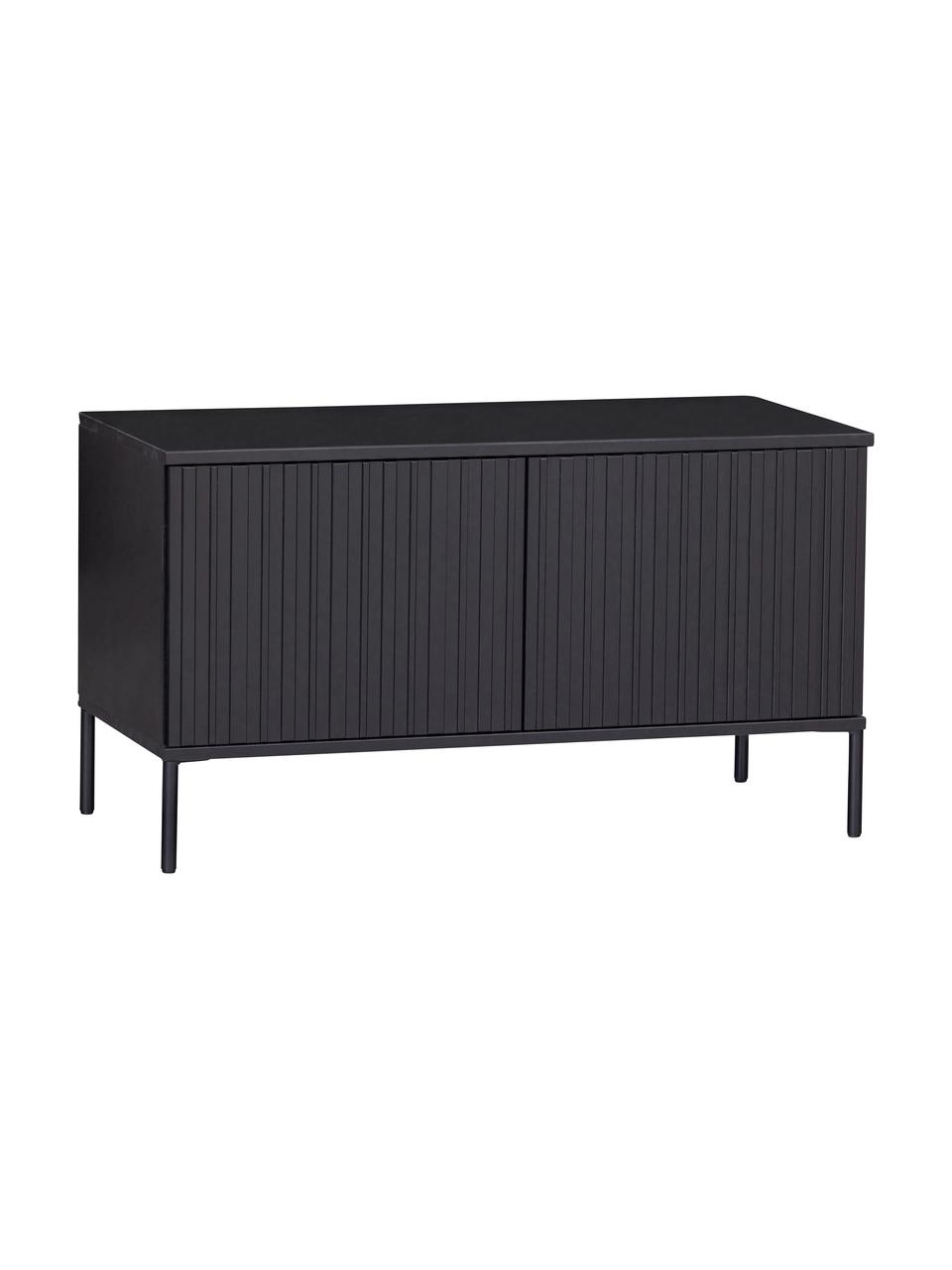 Mueble TV de madera de pino Avourio, 2 puertas, Estructura: madera de pino con certif, Patas: metal recubierto, Madera de pino, An 100 x Al 56 cm