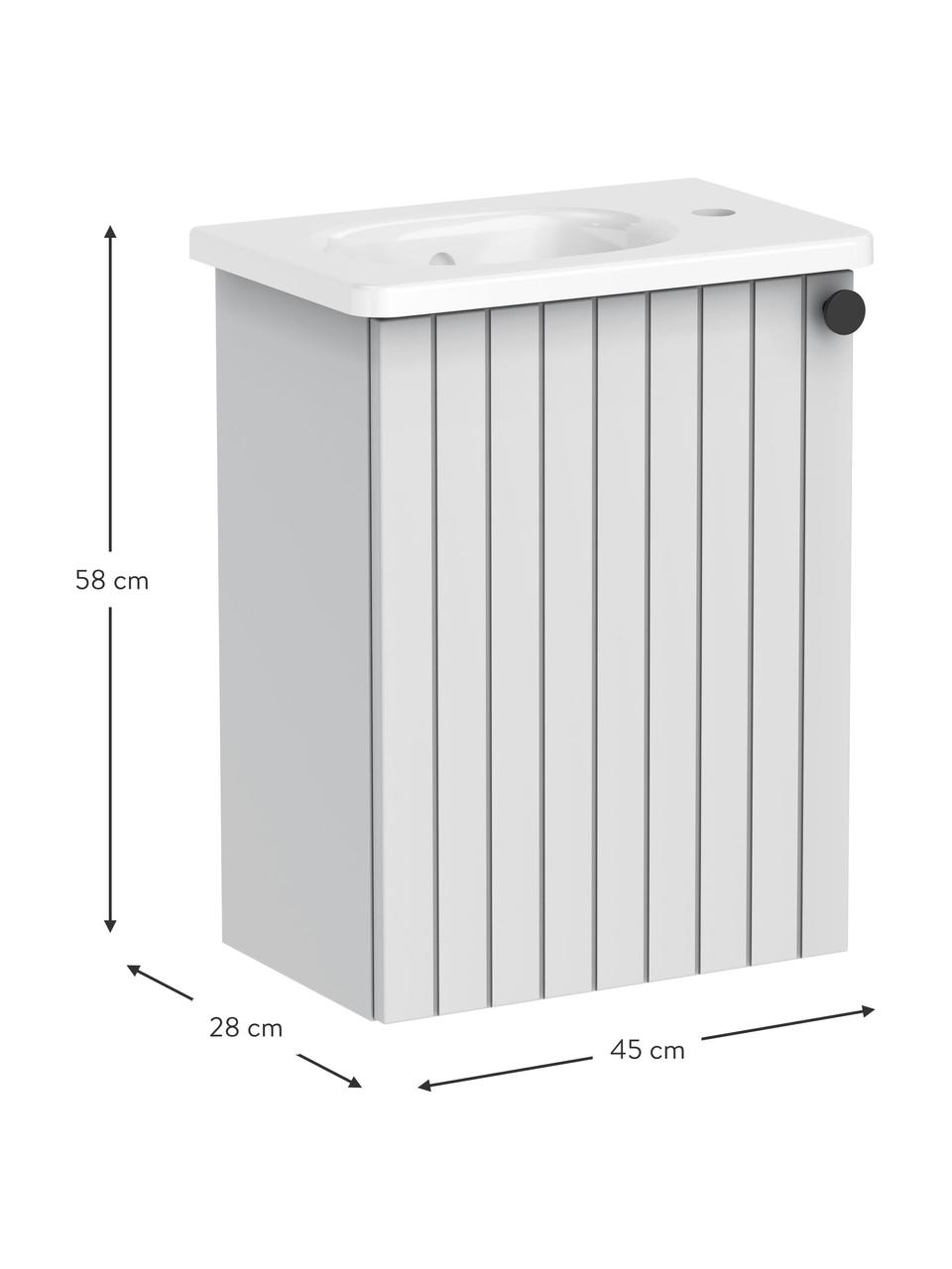 Koupelnová skříňka s umyvadlem Emil, Š 45 cm, Světle šedá, Š 45 cm, V 58 cm