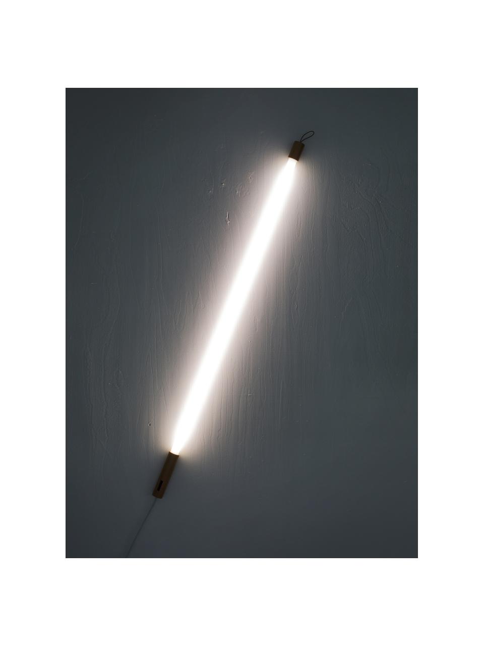 LED-Wandleuchte Linea mit Stecker, Dekor: Holz, Weiß, Ø 4 x H 135 cm