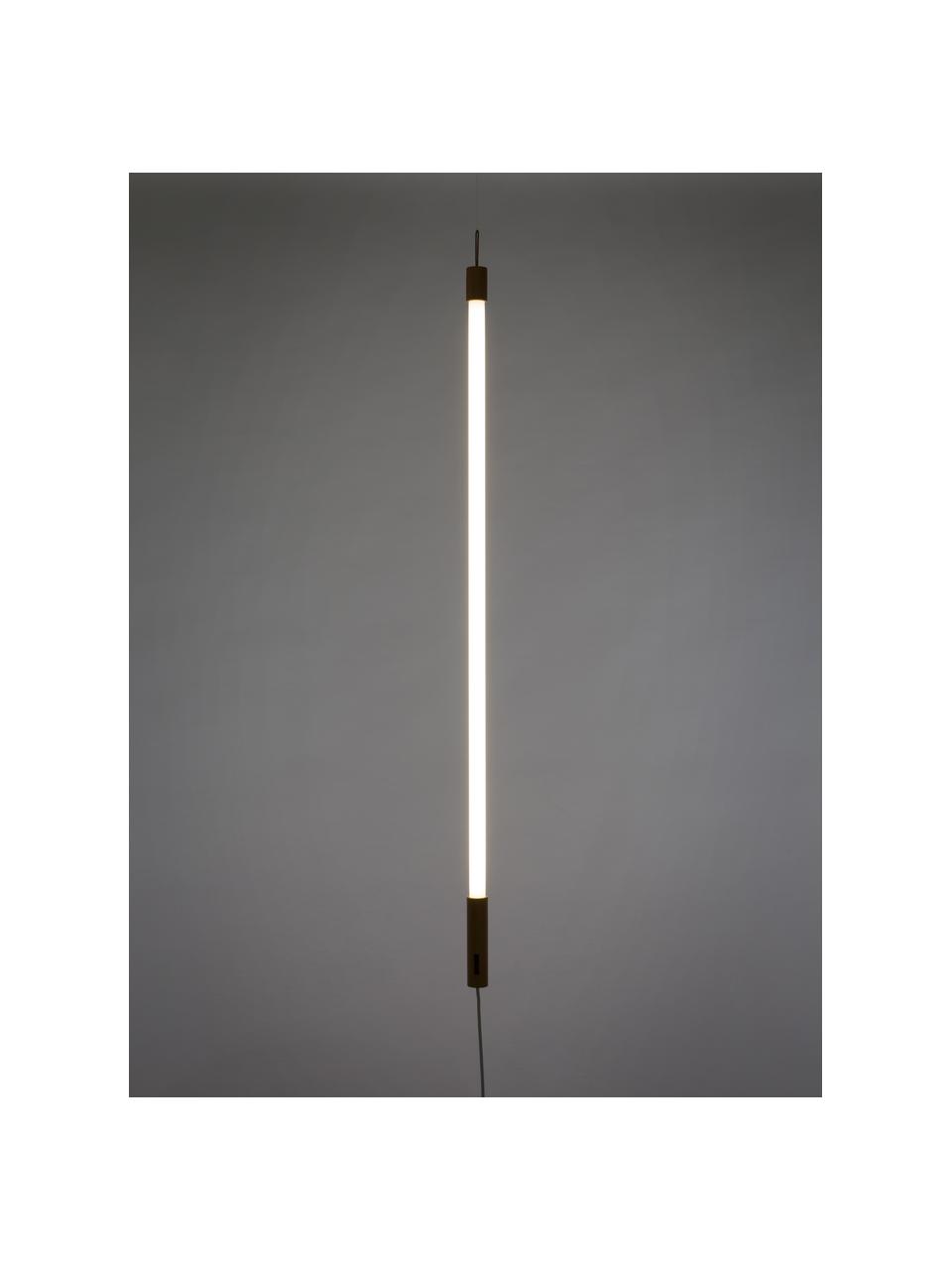 Applique a LED con presa Linea, Decorazione: legno, Bianco, Ø 4 x Alt. 135 cm