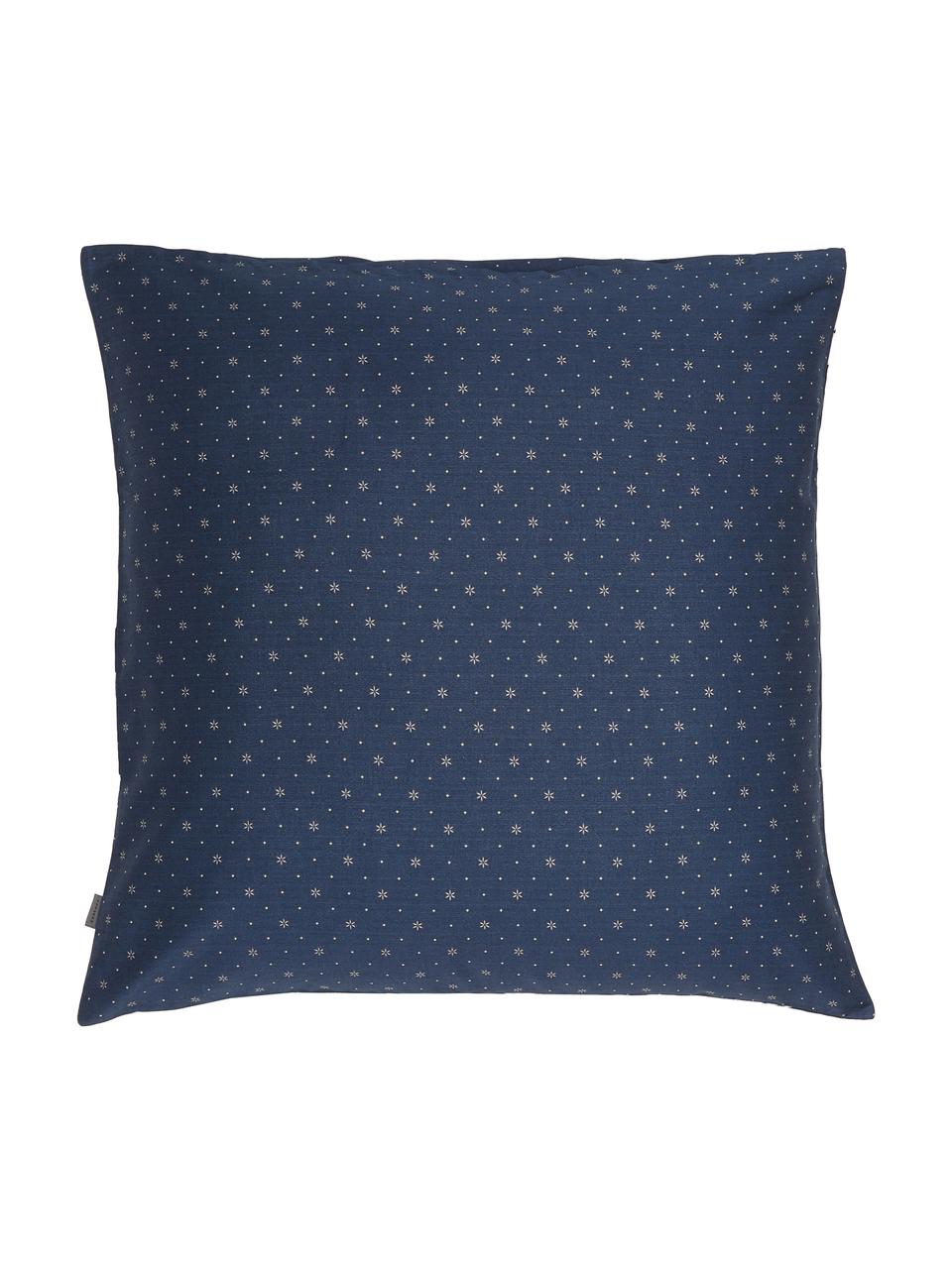 Taie d'oreiller 65x65 réversible en satin de coton Filou, Bleu foncé, multicolore