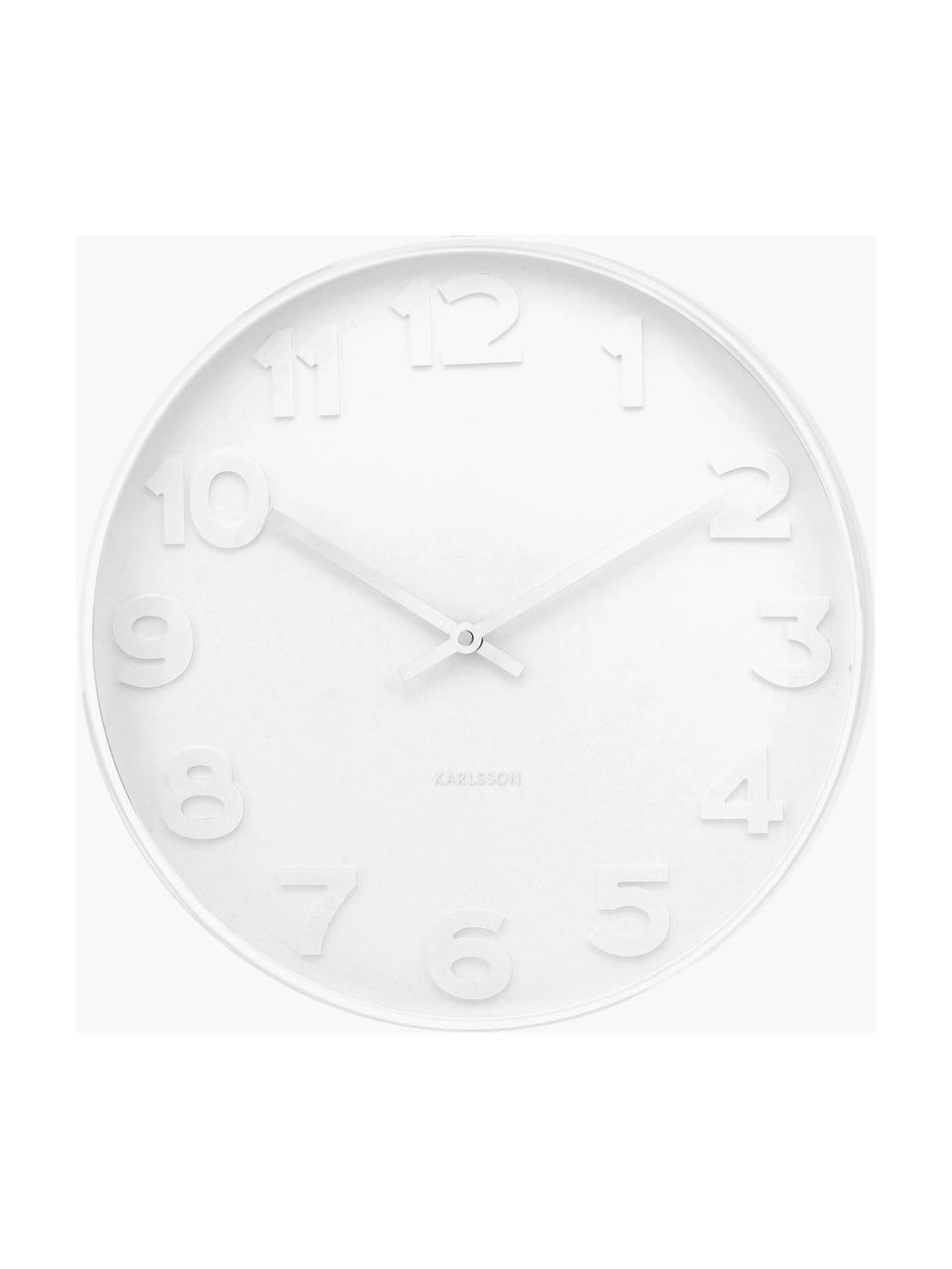 Orologio da parete Mr. White, Bianco, argentato, Ø 38 cm