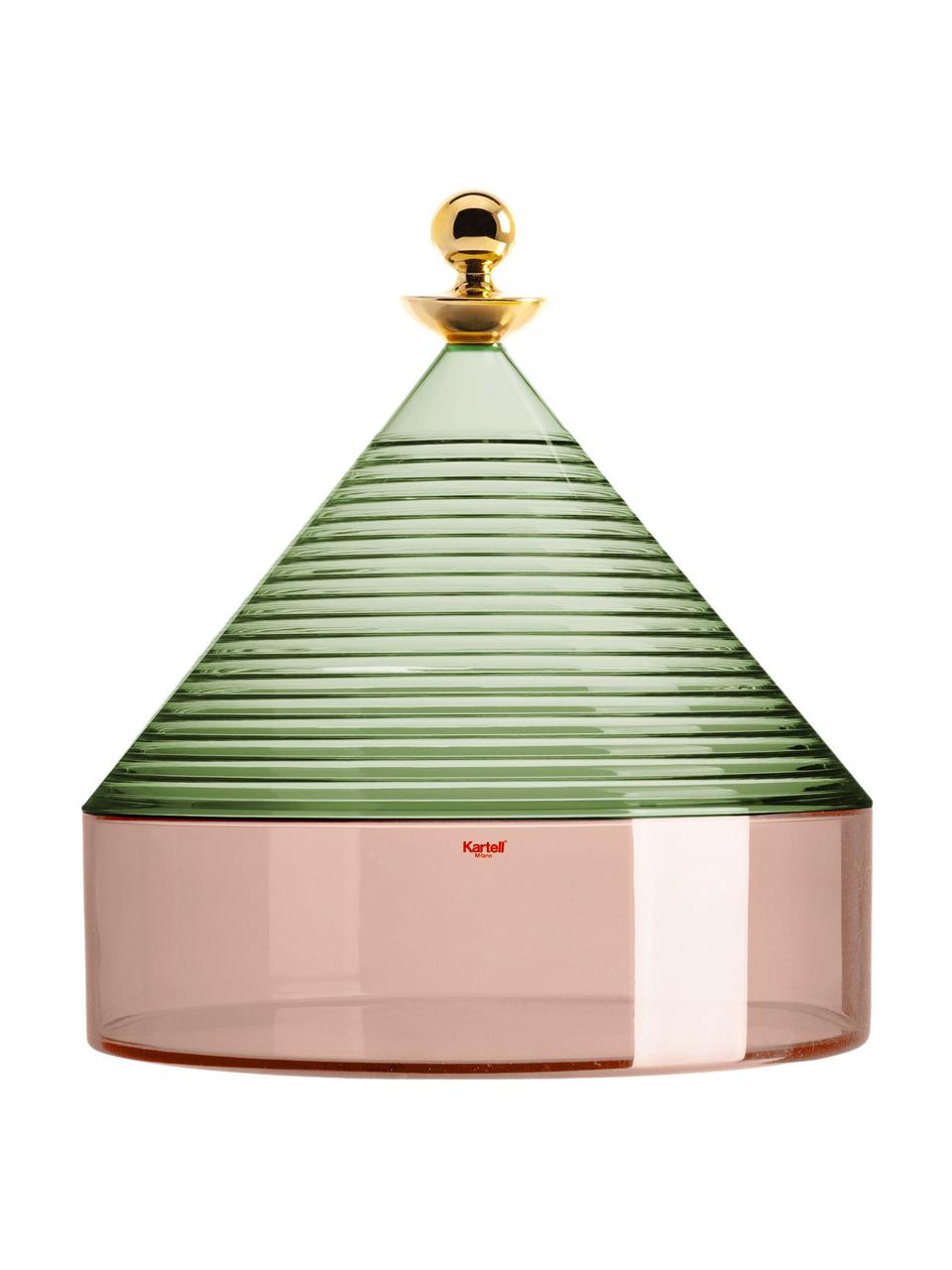 Boîte de rangement Trullo, Vert, rose, Ø 25 x haut. 27 cm