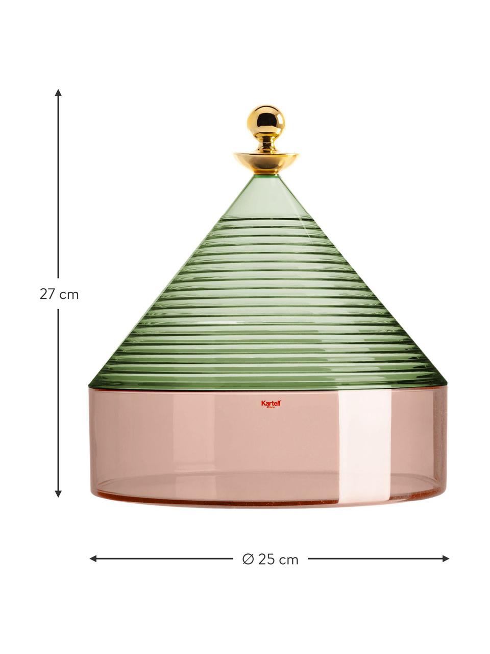 Opbergpot Trullo, Groen, roze, Ø 25 x H 27 cm