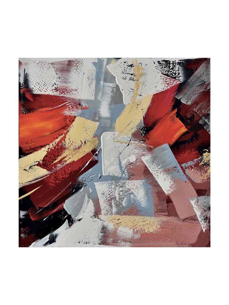 Handbeschilderde canvasdoek Connessione di Colori, Meerkleurig, B 100 x H 100 cm