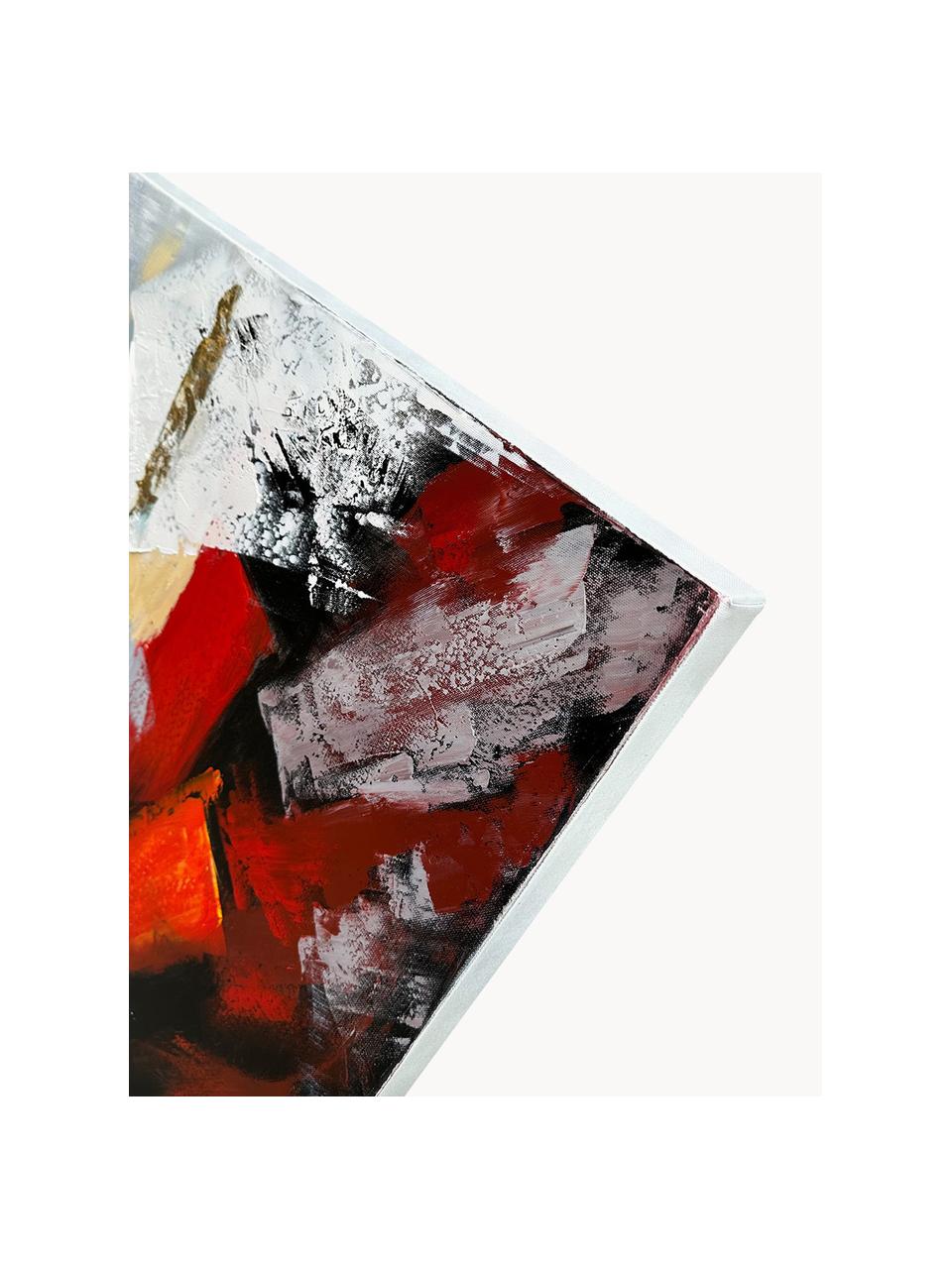 Ręcznie malowany obraz na płótnie Connessione di Colori, Stelaż: drewno sosnowe, Wielobarwny, S 100 x W 100 cm