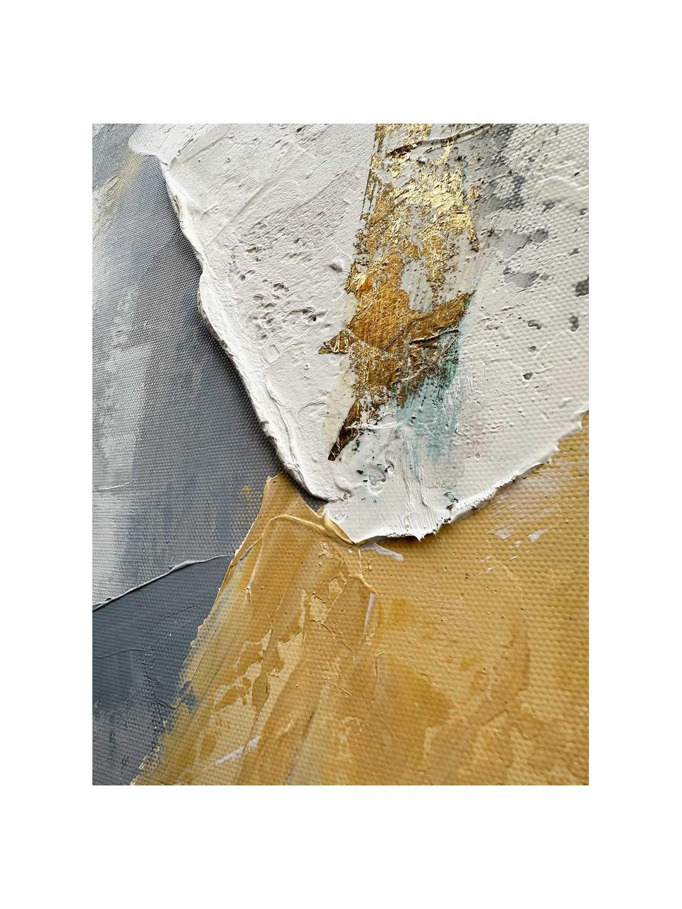 Handbeschilderde canvasdoek Connessione di Colori, Meerkleurig, B 100 x H 100 cm