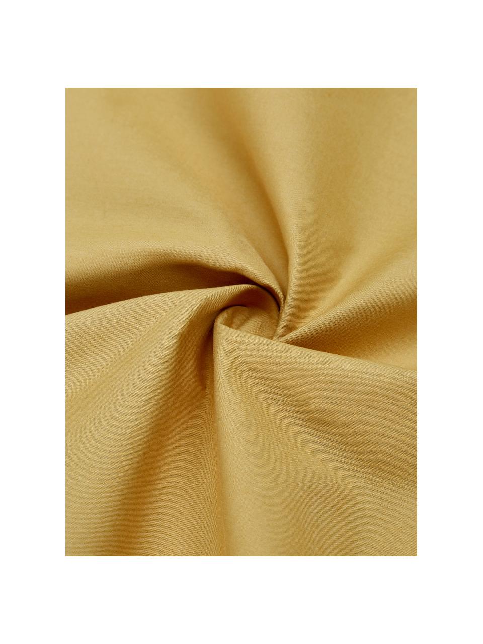 Povlečení z bavlněného perkálu Elsie, Hořčičná žlutá, 140 x 200 cm + 1 polštář 80 x 80 cm