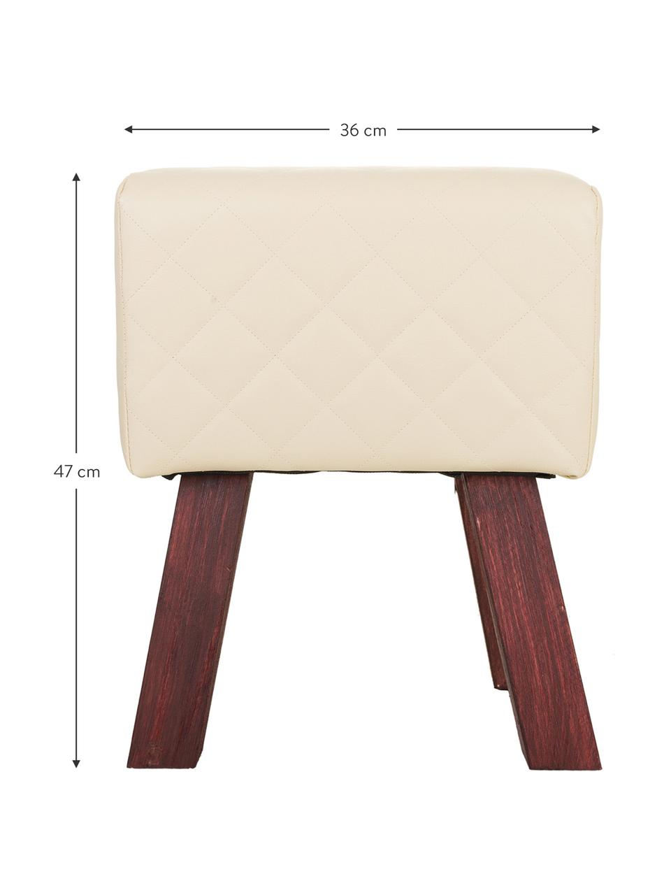 Taburete tapizado Bruni, Patas: madera, Asiento: cuero sintético, Beige, An 36 x Al 47 cm