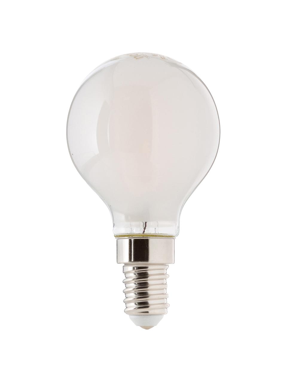 Lampadina E14, 2,5W, bianco caldo, 1 pz, Paralume: materiale sintetico, Base lampadina: alluminio, Bianco, Ø 5 x Alt. 8 cm