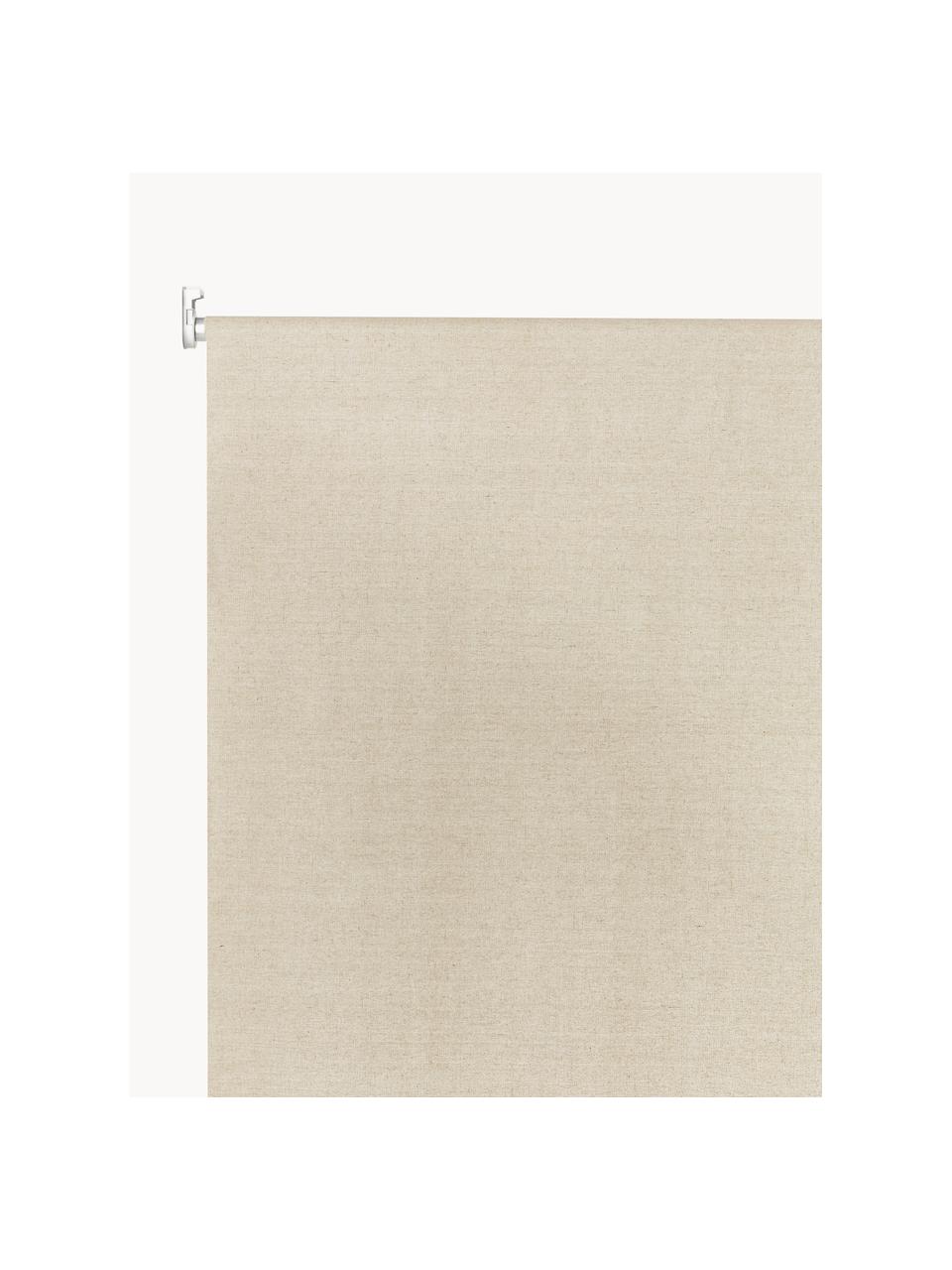 Blickdichtes Rollo Elia, Vorderseite: 45 % Leinen, 55 % Baumwol, Rückseite: 100 % Polyester, Beige, B 100 x L 165 cm