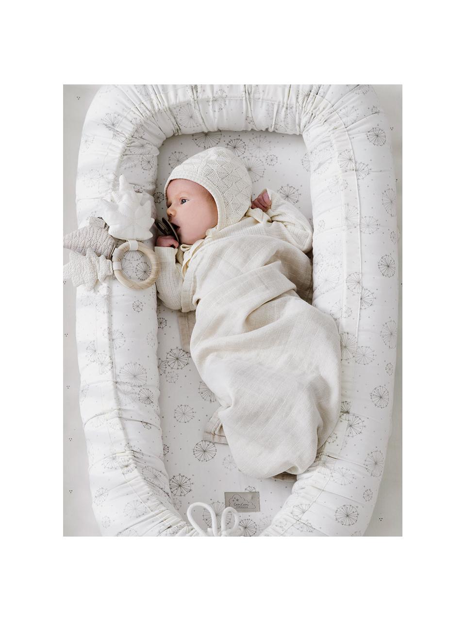 Baby nest in cotone organico Dandelion, Rivestimento: 100% cotone organico cert, Bianco crema, beige, Larg. 47 x Lung. 88 cm