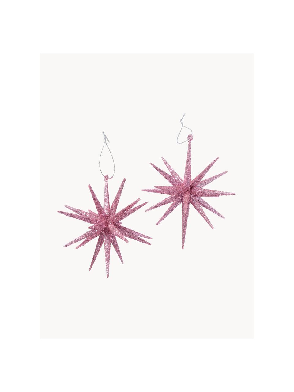 Décorations de sapin de Noël Tove, 2 pièces, Plastique, Rose pâle, Ø 15 x haut. 15 cm