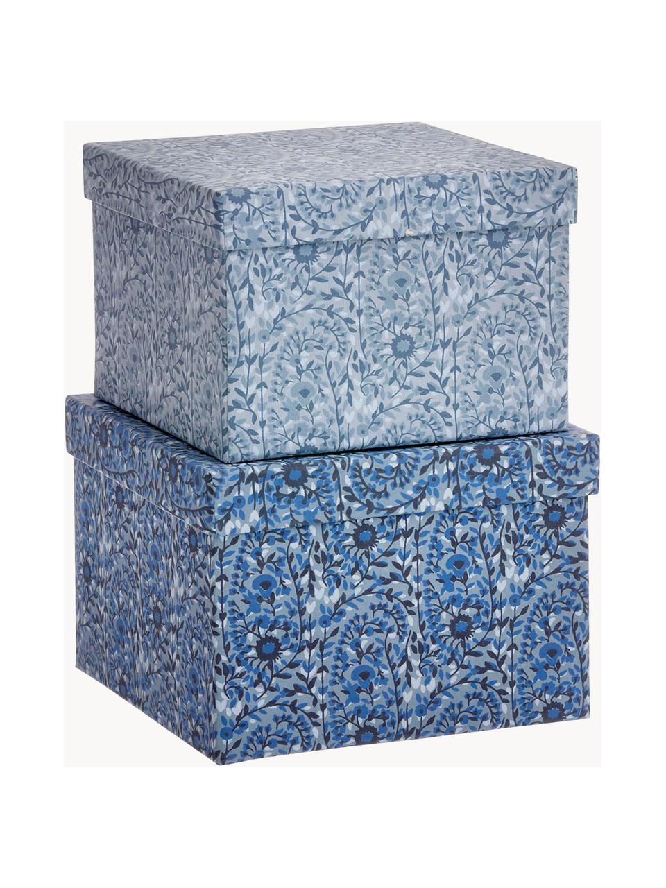 Sada skladovacích boxů Kollam Provence, 2 díly, Odstíny modré, Sada s různými velikostmi
