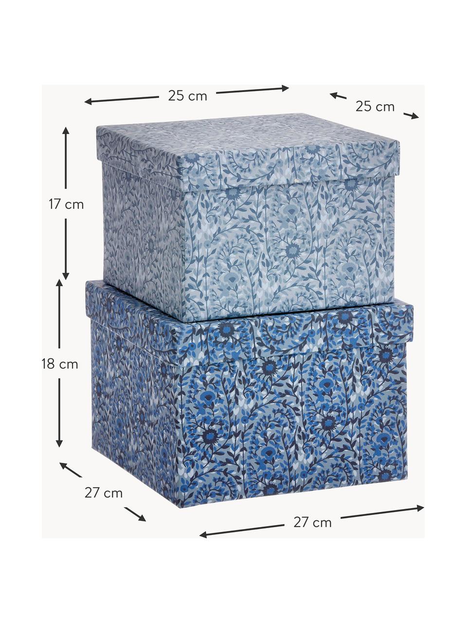 Boîtes de rangement Kollam Provence, 2 élém., Tons bleus, Lot de différentes tailles