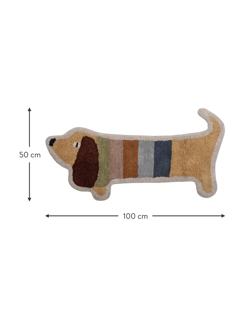 Dywan dziecięcy z długim włosiem Charlie, 100% bawełna, Beżowy, wielobarwny, S 50 x D 100 cm