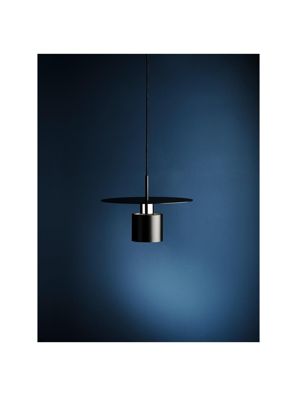 Lámpara de techo de diseño Kolorit, Cable: cubierto en tela, Negro, Ø 34 x Al 24 cm