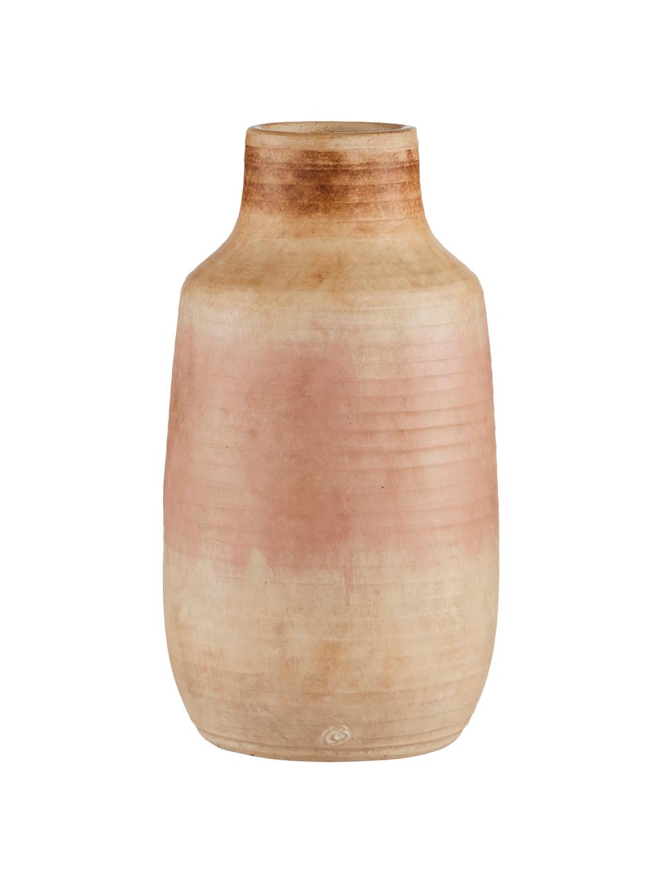 Handgefertigte Keramik-Vase Asina, Keramik, Orange, Beige, Ø 17 cm