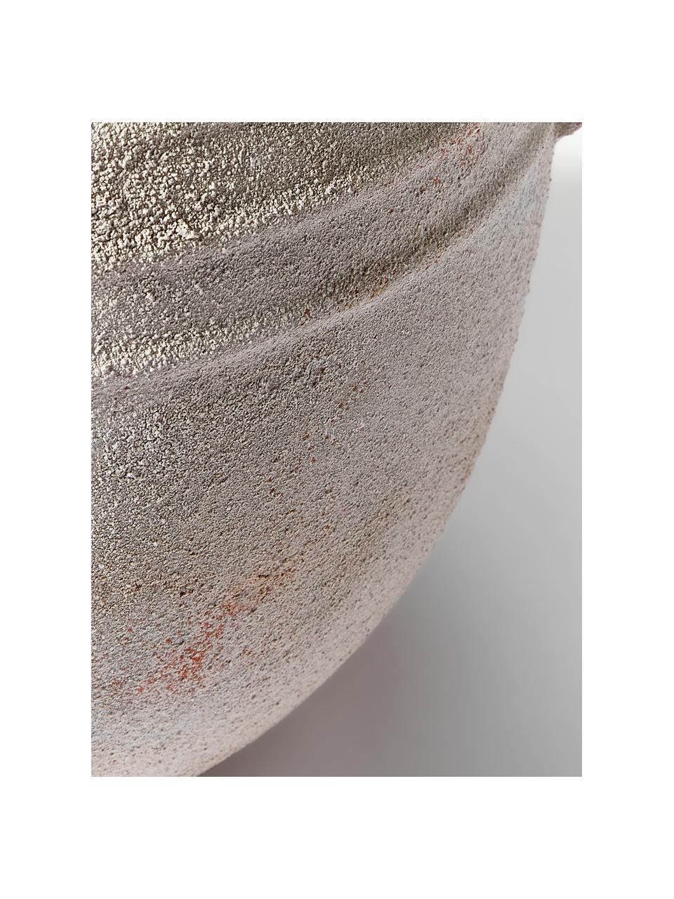 Vaas Leana met zandafwerking, H 31 cm, Terracotta, Crèmewit, Ø 33 x H 31 cm
