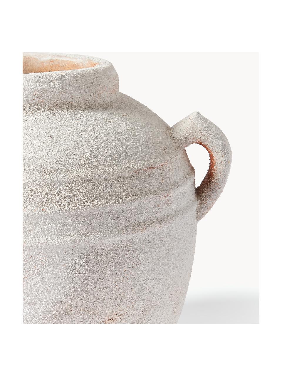 Vaso da terra con finitura sabbiata Leana, alt. 32 cm, Terracotta, Bianco crema, Ø 33 x Alt. 31 cm