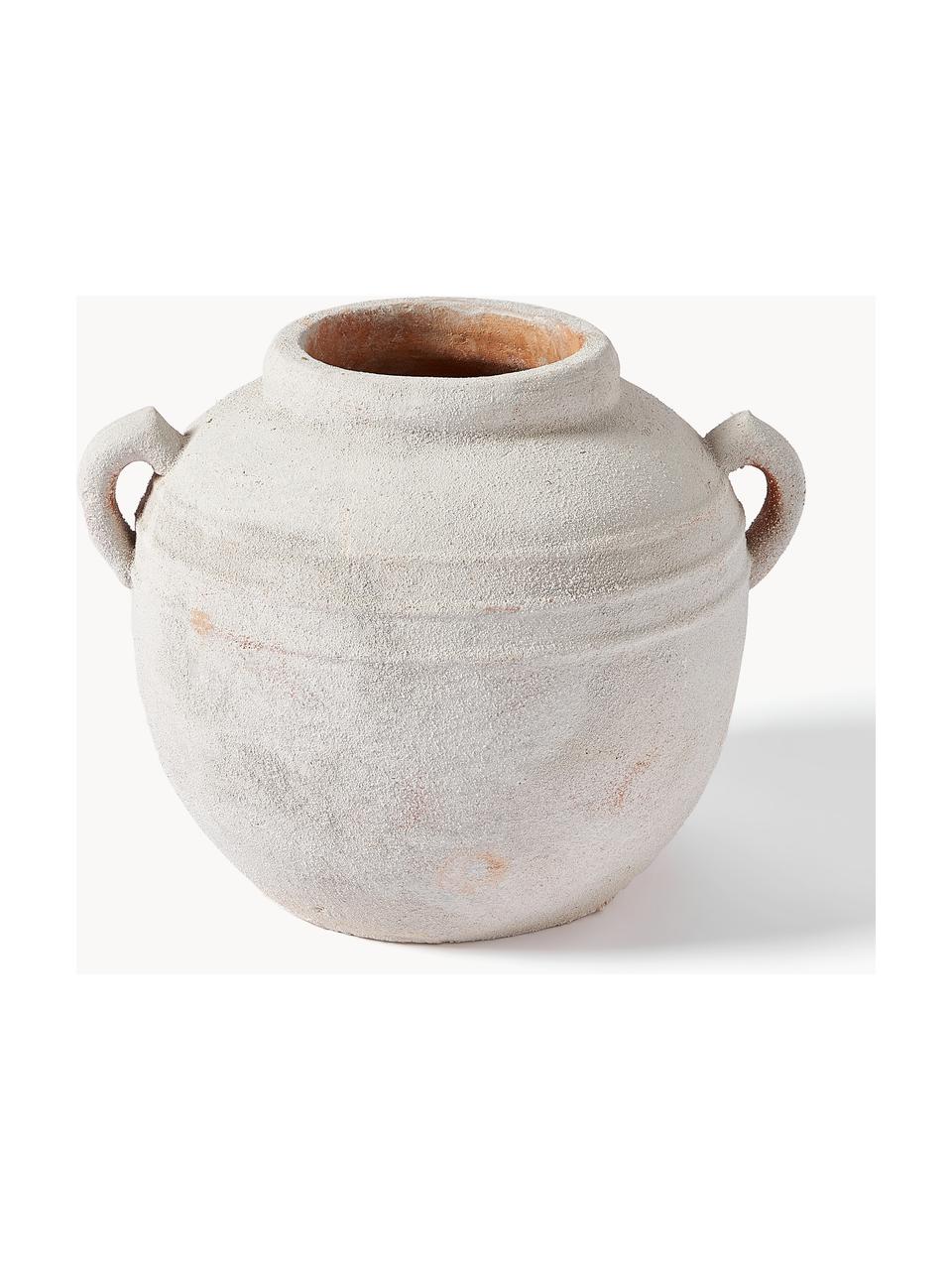 Vase Leana mit Sand-Finish, H 31 cm, Terrakotta, Cremeweiß, Ø 33 x H 31 cm