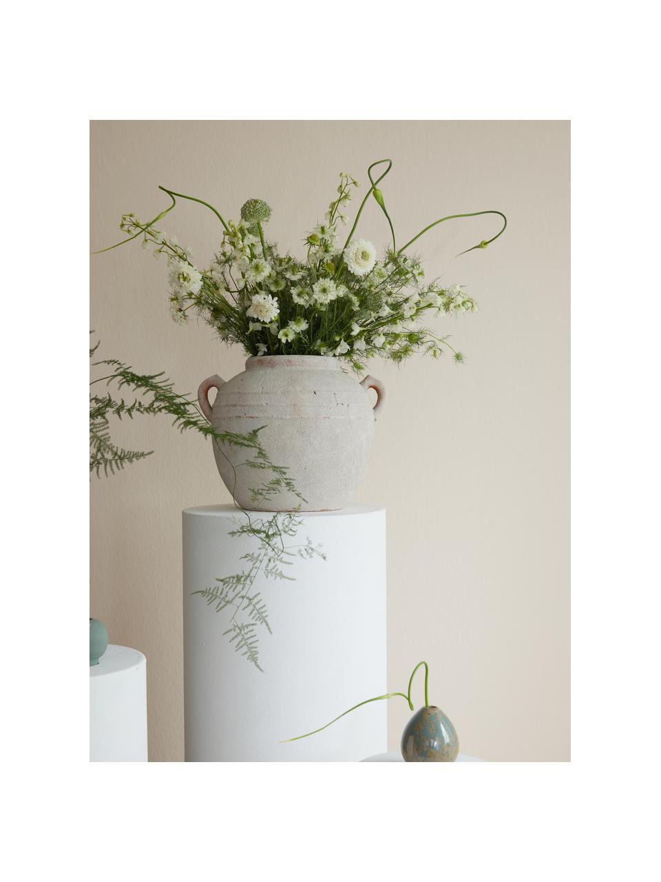 Vase Leana mit Sand-Finish, H 31 cm, Terrakotta, Cremeweiss, Ø 33 x H 31 cm