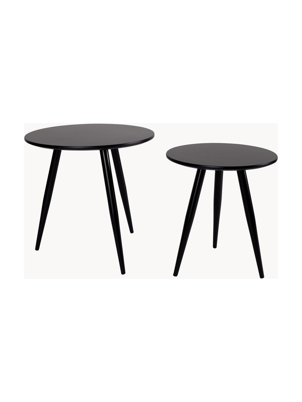 Ensemble de 2 tables d'appoint Colette, Noir, Lot de différentes tailles