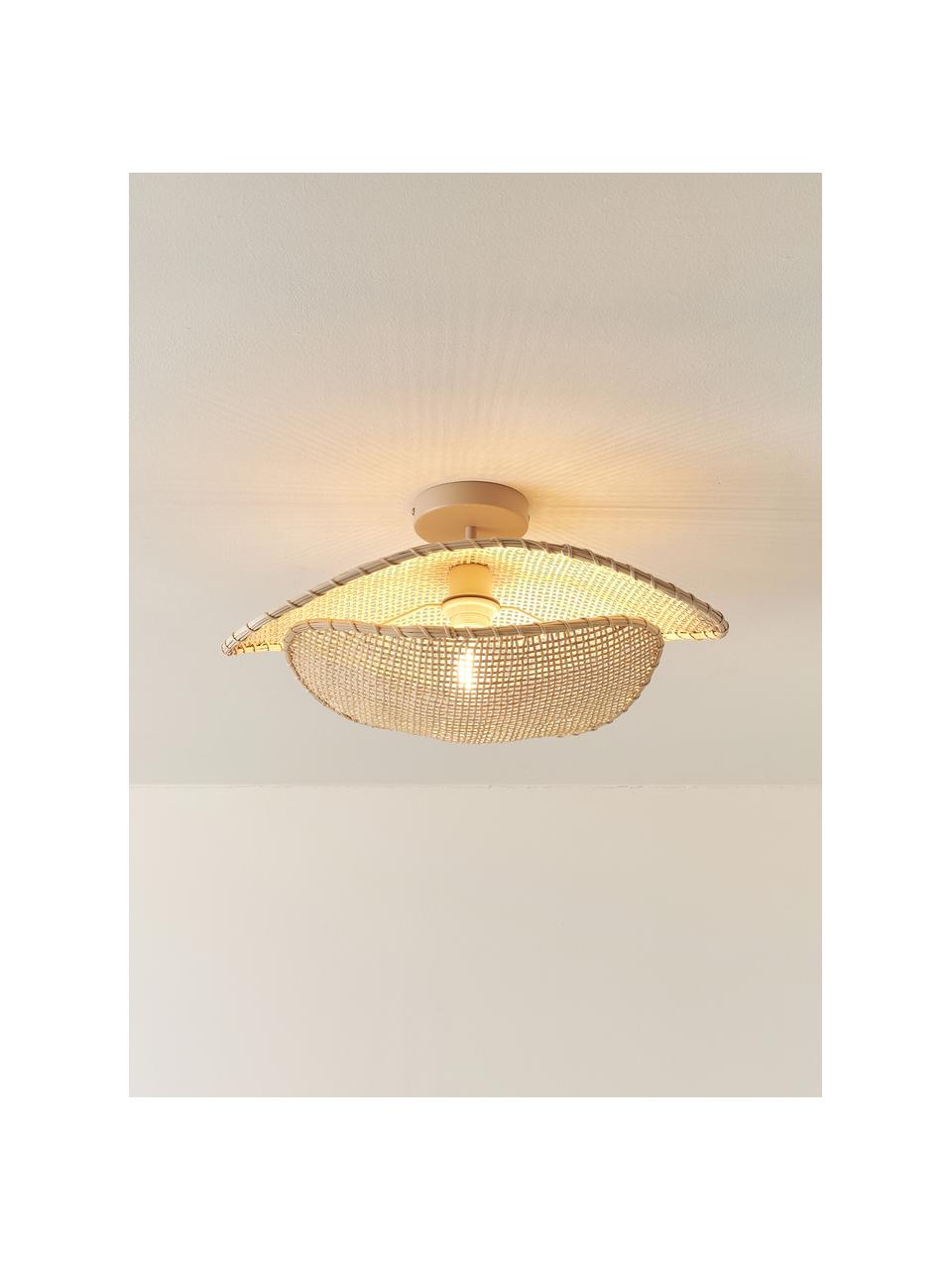 Lampa sufitowa z rattanu Senja, Beżowy, S 50 x W 23 cm