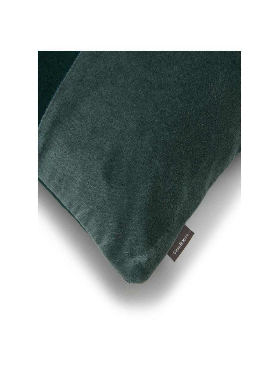Cuscino in velluto tonalità verdi Patchwork, Rivestimento: 100% velluto di cotone, Tonalità verdi, Larg. 30 x Lung. 50 cm