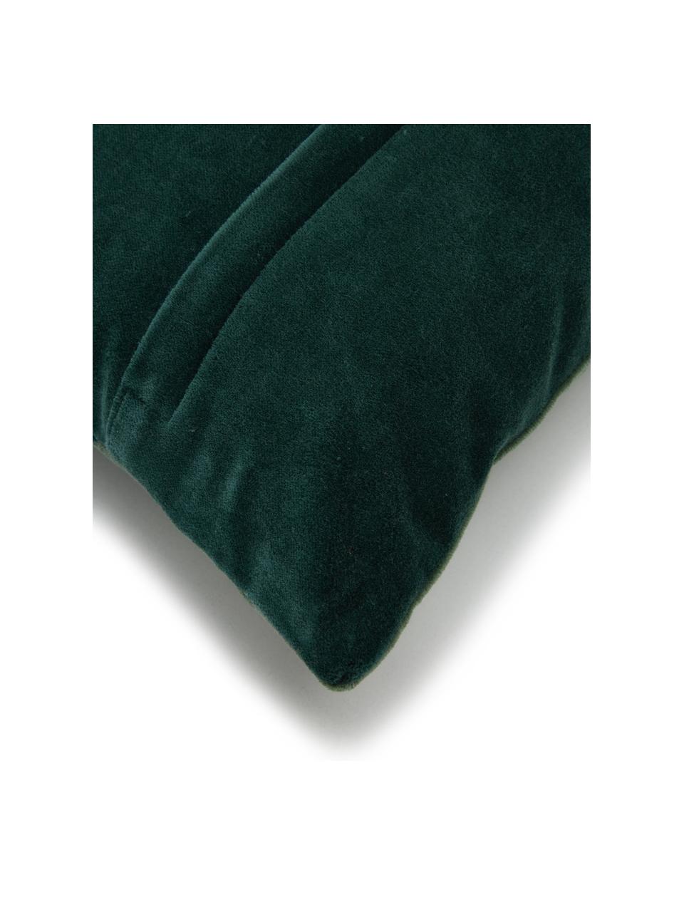 Poduszka z aksamitu z wypełnieniem Patchwork, Tapicerka: 100% aksamit bawełniany, Odcienie zielonego, S 30 x D 50 cm
