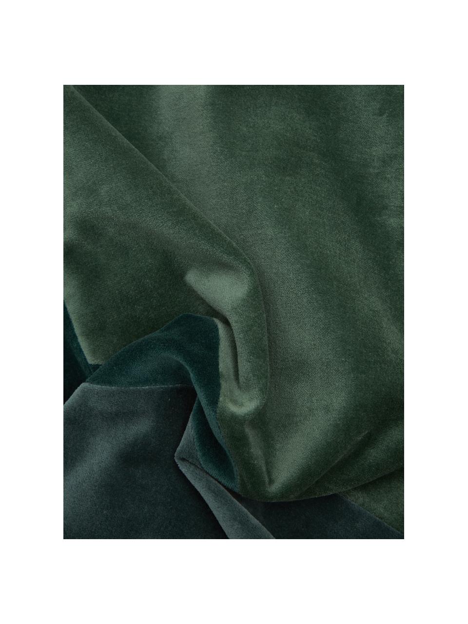 Cojín de terciopelo Patchwork, con relleno, Funda: 100% terciopelo de algodó, Verde, An 30 x L 50 cm