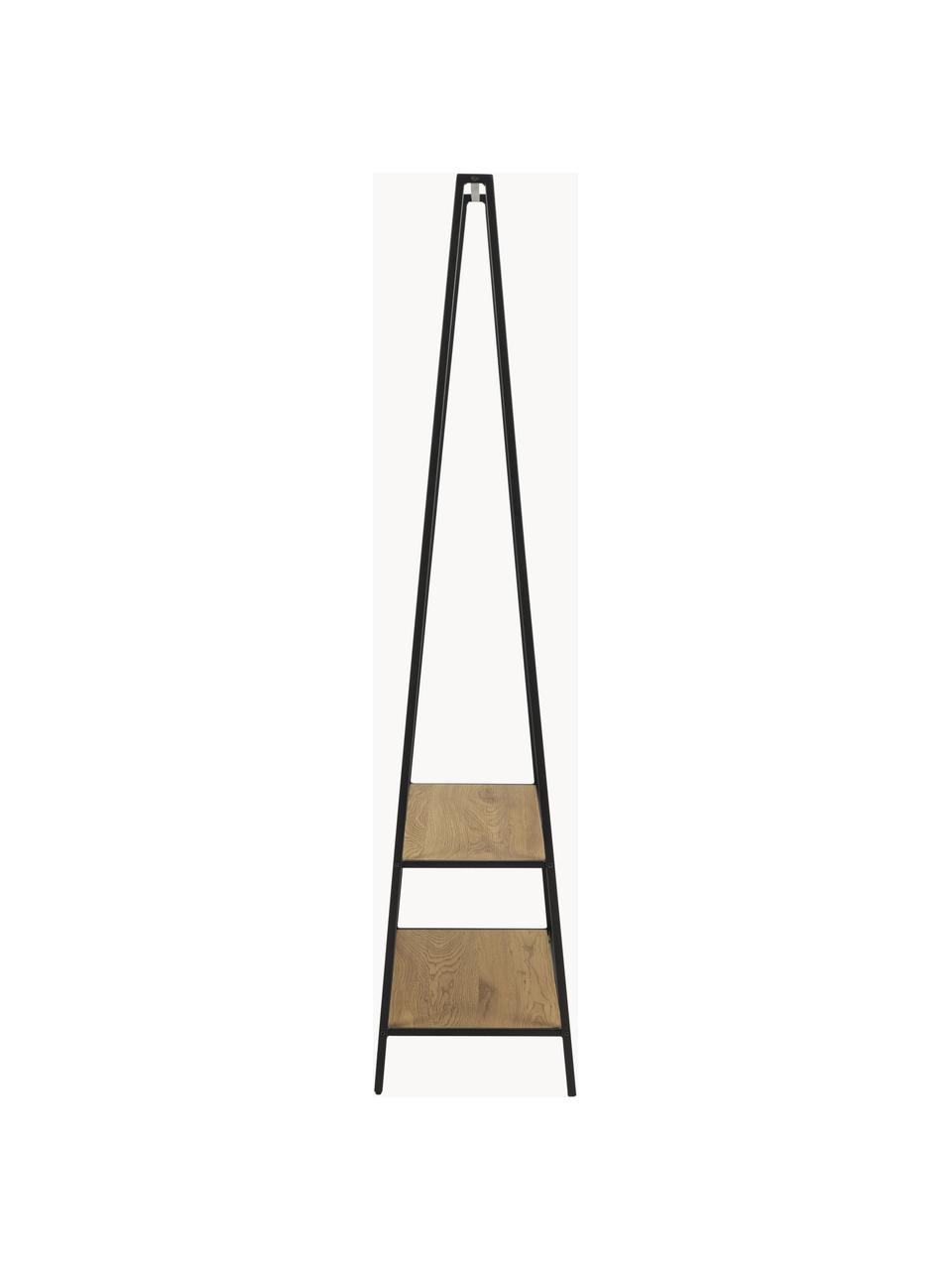 Metalen kapstok Seaford, Frame: gepoedercoat metaal, Beige in houtoptiek, zwart, B 77 x H 165 cm