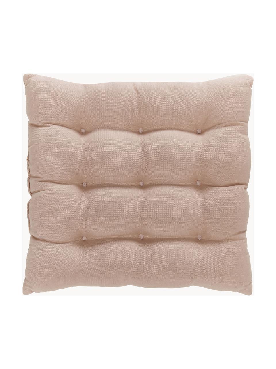 Coussin de chaise coton rose Sasha, Rose, larg. 40 x long. 40 cm